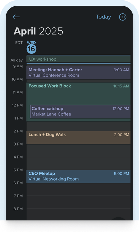 Screenshot of the Fastmail calendar app