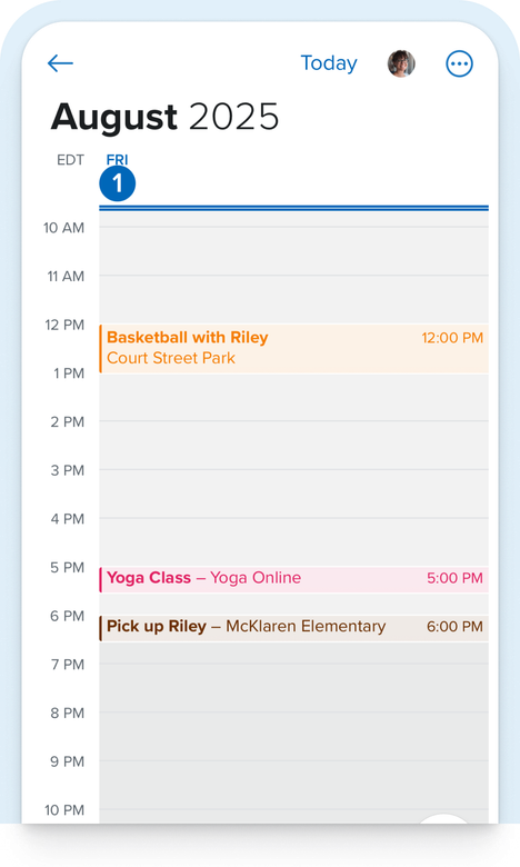 Screenshot of the Fastmail calendar app